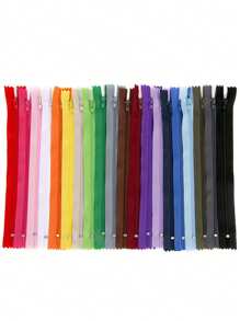 10PCS 9 Inch-20 Inch (23cm-51cm) Invisible Zippers Nylon Coil Zippers Aluminum Wire Closed Tail For Tailors Handcraft Sewing Cloth Accessories