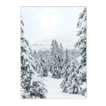 1 件冬季雪景森林房屋墙壁艺术画狐狸猫头鹰鹿动物帆布海报松树印刷品北欧墙壁画客厅装饰无框架 - 彩色 - 查看 35