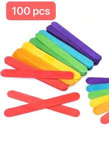 200 Pcs Colored Popsicle Sticks For Crafts, 4.5 Inch Colored Wooden Craft Sticks, Ice Cream Sticks, Rainbow Popsicle Sticks, Great For DIY Craft Creative Designs And Children Education,Kids Tweezers,Acrylic Popsicle Sticks,Kids Crafting - Multicolor - View 15