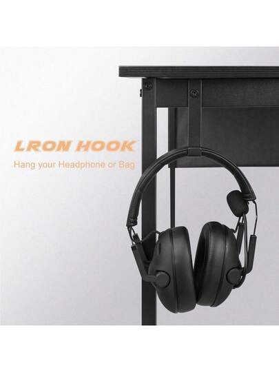 100cm Desk, Computer Tafel Headphone Holder Storage Bag, Stable Work Table, Industrial PC Small Office Home, 100 50 75 Cm view 4