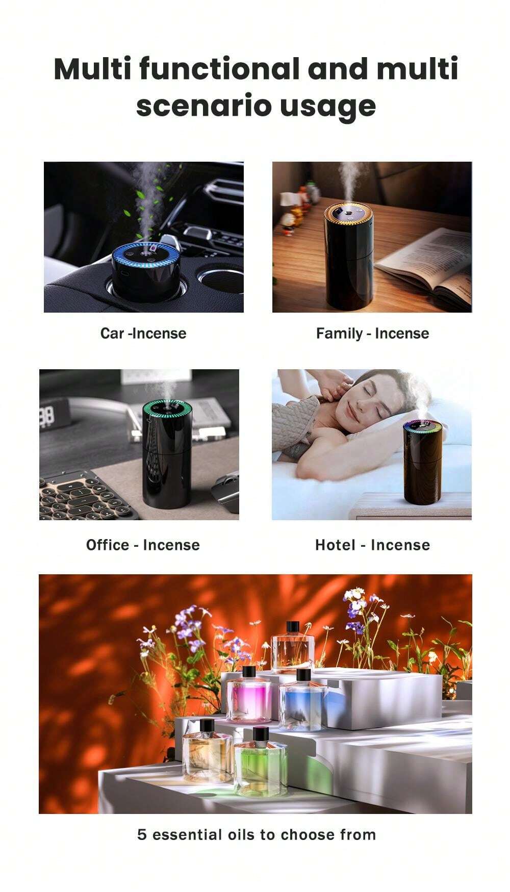 MultiFragrance 50ml Desktop Electric Air Freshener Fashionable Style