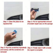 1pc Car Scratch Remover Wax, Abrasive Scratch Repair Compound, Polishing Scratch Removal Agent For Paint Surface, Universal For Small Scratches - Bright White - View 7