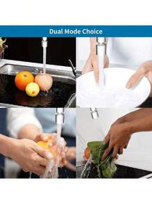 1pc Bathroom Kitchen Universal Alloy Rotatable Splash Filter Faucet Nozzle, Bathroom Faucet Telescopic Adapter Foam Nozzle, Dual-Mode Water Outlet, Bathroom Faucet, Bathroom Supplies, Kitchen Faucet, Kitchen Supplies. Kitchen Items Kitchen Accessories Kitchen Tools - Multicolor - View 5