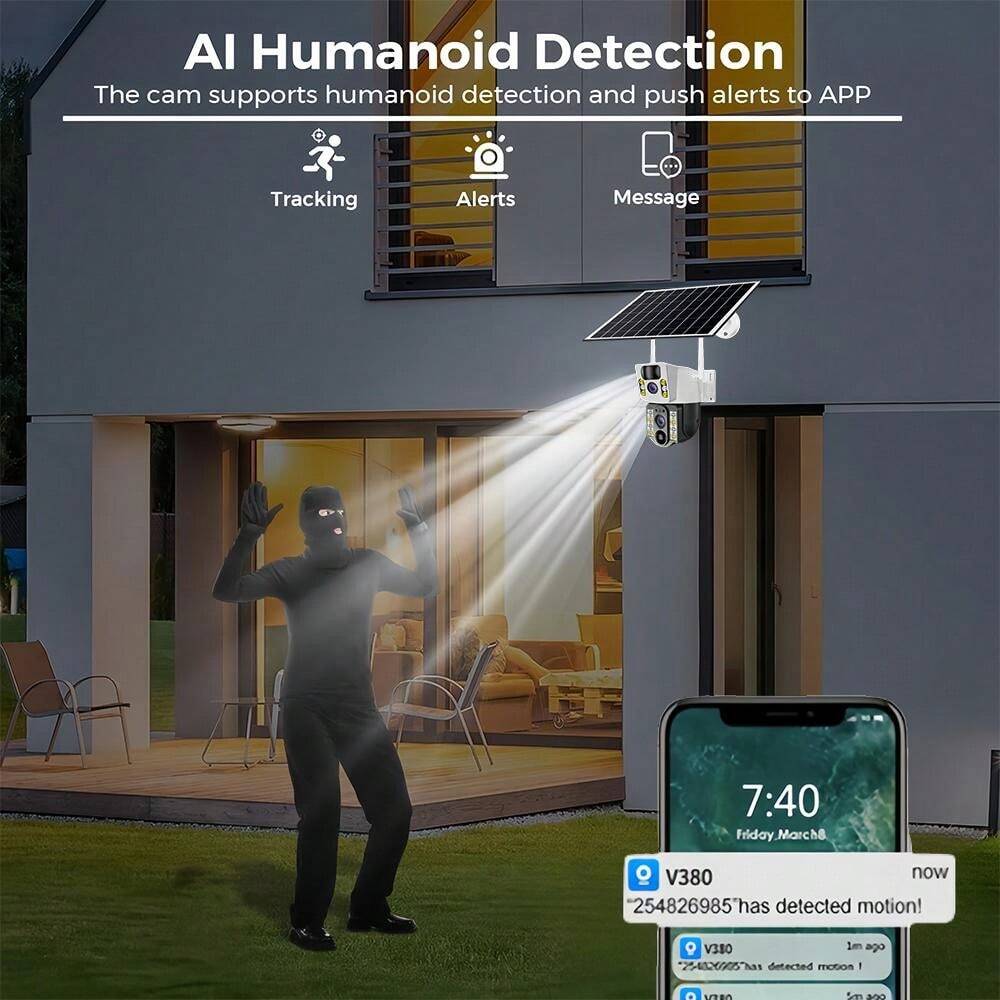 Outdoor Waterproof Surveillance Camera 8MP Solar Camera 4G Sim Network