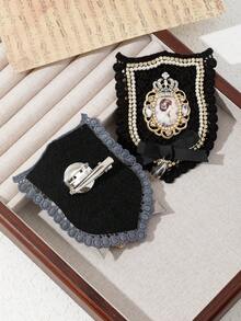 1 chiếc trâm cài đầu phụ nữ vải cỡ lớn thanh lịch, trâm cài trang sức ngọc trai sang trọng, thích hợp để đeo hàng ngày, quà tặng cho ngày hẹn hò - cổ điển - Xem 4