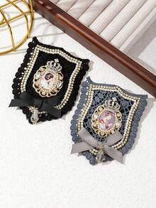 1 chiếc trâm cài đầu phụ nữ vải cỡ lớn thanh lịch, trâm cài trang sức ngọc trai sang trọng, thích hợp để đeo hàng ngày, quà tặng cho ngày hẹn hò - cổ điển - Xem 1