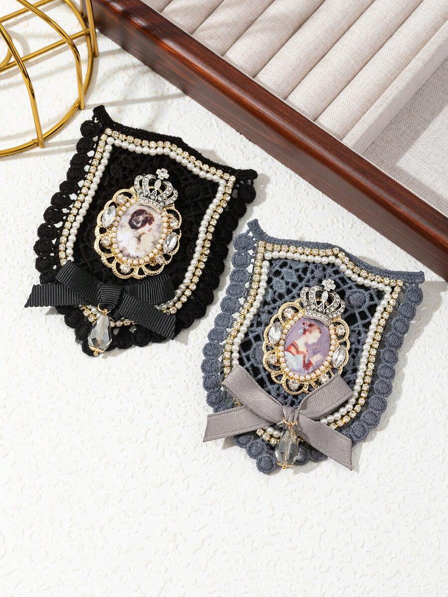 1 chiếc trâm cài đầu phụ nữ vải cỡ lớn thanh lịch, trâm cài trang sức ngọc trai sang trọng, thích hợp để đeo hàng ngày, quà tặng cho ngày hẹn hò - cổ điển - Xem 1