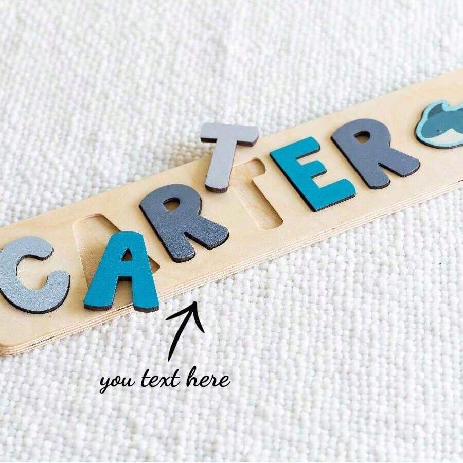1pc Customized Beechwood Name Puzzle Board, Easter Gift, Name Puzzle