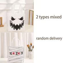 2pcs/5pcs/6pcs/12pcs Reusable Non-Woven Halloween Gift Bags With Handles, Suitable For Party, Gifts, Halloween Trick Or Treat, Day Of The Dead, Halloween Decor, Random Colors And Styles - Multicolor - View 10