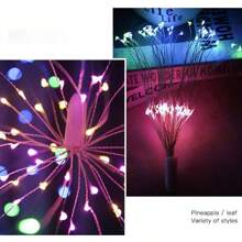 4 Pack Each Set, Suspended Solar Fireworks Light, 240/360 Leds Star Burst Light, Outdoor Waterproof, 8-Mode With Remote Control, Fairy Light, Eaves Garden Tree Christmas Decorative Light Warm White - 彩色 - 查看 3