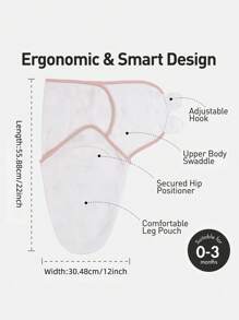 GLLQUEN BABY 3件装有机棉婴儿襁褓睡袋，适合新生儿至0-3个月婴儿，婴儿襁褓包裹巾，婴儿襁褓毯（小号），保护宝宝的嘴巴和手。 - 黃色&粉紅色&灰色 - 查看 3