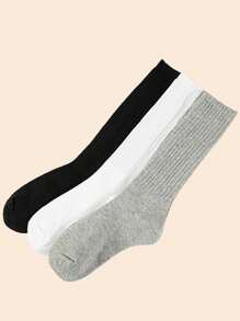 3 pares de calcetines altos de mujer gruesos y cálidos, aptos para todas las estaciones, calcetines tipo botas caídos