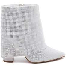 Botte De Cheville, Confectionnée En Strass - White - View 2