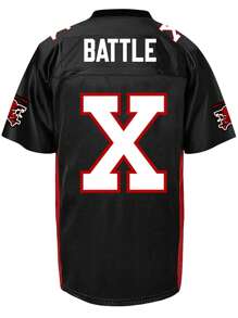 Boyfriend Style Men's Embroidery American Football Jersey X Black Casual Short Sleeve V-Neck T-Shirts Party Sports Top