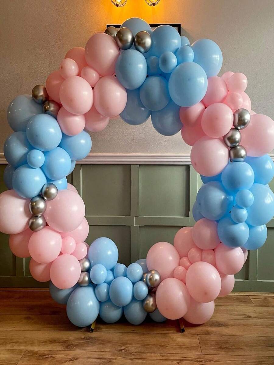 139pcs Gender Reveal Balloon Garland Arch Kit With Pink And Blue