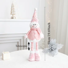 1 件圣诞装饰迷人粉色圣诞伸缩娃娃，可爱雪人麋鹿娃娃，圣诞老人娃娃，室内装饰，圣诞装饰，家居装饰，派对装饰，感恩节礼物 - 彩色 - 查看 5