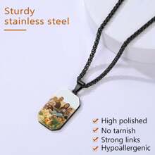 Personalized Colorful Photo Necklace, 18K Gold Plated Stainless Steel Chain, Custom Pendant For Men & Women, Personalized Jewelry Gift For Loved Ones, Birthday/Mother's Day/Thanksgiving/Christmas,Black,Stylish,Colorful,Vintage,Unisex,Hipster,Simple,Casual,Custom,Personalized,Unique,Ideal Gifts For Him,Ideal Gifts For Her,Her,Boyfriend,Girlfriend,Dad,Mom,Family,Friends,For Anniversaries,For Birthdays,For Graduation,For Prom,For Party,Jewelry Women,Elegant Outfit