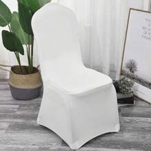 50Pcs Chair Covers Spandex Lycra Universal Slipcovers Dining Chair Cover Wedding Party - 50pcs White - View 1
