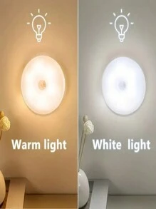 1 cái/3 cái/6 cái Đèn ngủ LED mini, Cảm biến cơ thể trong nhà 8 đèn LED tròn có thể sạc lại, Từ tính, Không cần khoan, Nút bật tắt, Thích hợp cho tủ, Cầu thang phòng ngủ, Hành lang, Đèn ngủ lối vào (Có cáp dữ liệu) (250mAh) - trắng - Xem 5
