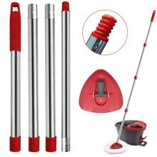Spin Mop Replacement Handle For O-Ceda/ Easywring 1 Tank Mop System, 4-Section 2.5-To-5 Foot Mop Replacement Stick For Triangle Spin Mop Base, Red.Note : Base Only Compatible With EasyWring 1 Cylinder System Mop Bucket! Very Easy To Install. - Red - View 10