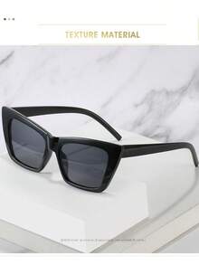 1 件复古猫眼朋克风格时尚眼镜，潮流街头风格和走秀风格海滩配饰女士眼镜墨镜 - 彩色 - 查看 8