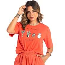 Women's Faded Cactus T-Shirt - 橘色 - 查看 1