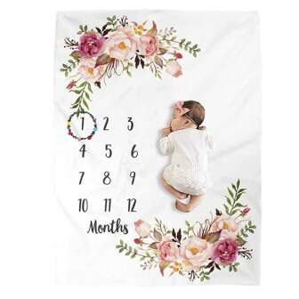 1pc Baby Milestone Blanket, Creative Month Growth Photography Background Blanket, Multi-Functional Baby Blanket, Baby Shower Gift Baby Shower Family Decorations Gifts Baby Shower Easter Gift Things For Girls/Boys