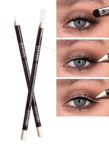 1 支防水液体眼线笔，黑色和白色，持久防晕染眼线笔，涂抹顺滑，易于使用，非常适合万圣节化妆，是母亲节和圣诞节的绝佳礼物 - 白色 - 查看 2