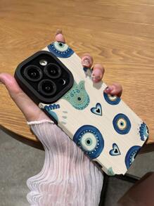 1 件 PU 皮革全屏蓝眼图案防摔手机壳适用于苹果/手机防水防震防刮 - 彩色 - 查看 5