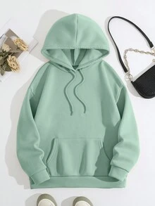 Christmas Declarations, Custom Christmas Event Costumes, Winter Women's Wear, Custom Personalized Women's Hoodies And Sweatshirts - Add Your Own Text (Slogan/Logo/Declaration/Life Motto/Attitude/Internet Meme/) To Design Your Own Personalized Prints, Logos | Business | Wedding Gifts | Party Costumes | Birthday Gifts | Halloween Costumes | Christmas Costumes, Custom T-Shirts, Custom Text - Mint Green - View 3