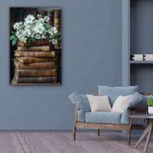 Framed Wall Art Vintage Flower Pictures Decor Aesthetic, Vintage Flower Wall Art Room Decor, Sunflower Canvas Wall Art Botanical Prints, Flower In Vase Wall Painting, Rustic Farmhouse Wall Decor For Bedroom Living Room Bathroom Pictures Gifts