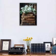Framed Wall Art Vintage Flower Pictures Decor Aesthetic, Vintage Flower Wall Art Room Decor, Sunflower Canvas Wall Art Botanical Prints, Flower In Vase Wall Painting, Rustic Farmhouse Wall Decor For Bedroom Living Room Bathroom Pictures Gifts
