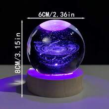 Quả cầu pha lê hệ mặt trời 3D khắc nguồn USB nhiều màu Đèn ngủ, Quà tặng trang trí cho bạn bè, gia đình, học sinh, Giáng sinh, Lễ tạ ơn, Sinh nhật. Quả cầu thủy tinh rắn, Phòng khách, Phòng ngủ, Trang trí văn phòng, Đèn tâm trạng - Nhiều màu - Xem 3