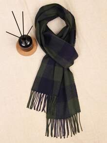 Khăn choàng cổ kẻ caro cổ điển dành cho cả nam và nữ, mọi mùa, quà tặng bạn trai, quà tặng sinh nhật, len nguyên chất, khăn choàng ấm áp, hai mặt cao cấp, phong cách Hàn Quốc, khăn choàng nhiều màu sắc bằng vải cashmere giả cho nữ, dày và ấm áp thường ngày - Nhiều màu - Xem 8