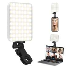 Selfie Light 80 LED Portable Clip For Phone Fill Light Rechargeable 2200mAh Clip On Light, 3 Light Modes Camera Lighting For Phone, Webcam, Photo, Makeup - 白色 - 查看 1