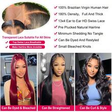 13x4 HD Straight Human Hair Wigs For Women Human Hair Lace Front Wigs Pre Plucked 13x4 HD Lace Front Wigs Human Hair 180% Density Straight Frontal Wigs Human Hair