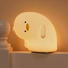 GLOOPRO 1pc Charming Duck Shaped Silicone Night Light, Tap Control 3 Brightness Levels, USB Rechargeable With Timer, Soft Lighting For Bedroom, Desk, Christmas & Birthday Gift For Friends & Family
