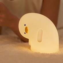 GLOOPRO 1pc Charming Duck Shaped Silicone Night Light, Tap Control 3 Brightness Levels, USB Rechargeable With Timer, Soft Lighting For Bedroom, Desk, Christmas & Birthday Gift For Friends & Family
