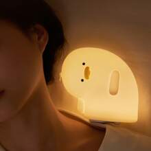 GLOOPRO 1pc Charming Duck Shaped Silicone Night Light, Tap Control 3 Brightness Levels, USB Rechargeable With Timer, Soft Lighting For Bedroom, Desk, Christmas & Birthday Gift For Friends & Family
