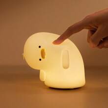 GLOOPRO 1pc Charming Duck Shaped Silicone Night Light, Tap Control 3 Brightness Levels, USB Rechargeable With Timer, Soft Lighting For Bedroom, Desk, Christmas & Birthday Gift For Friends & Family