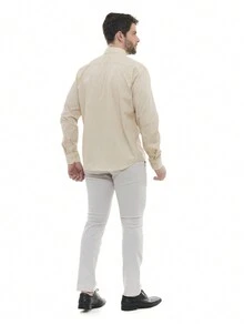 Men's 2-Piece KIT - Gray Fine Sports Twill Trousers And Beige Premium Linen Dress Shirt - Nhiều màu - Xem 7