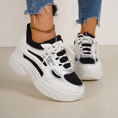 Women Breathable Mesh Casual Sports Shoes, Increased Height Platform Sneakers, Spring Autumn 2024 New Arrival