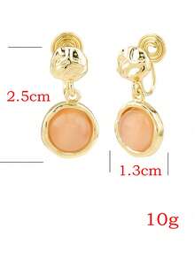 1 Đôi Hoa tai kẹp đá quý màu hồng thời trang, phù hợp với các cô gái không xỏ lỗ tai - Màu Hồng baby - Xem 6