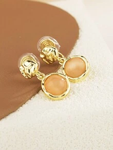 1 Đôi Hoa tai kẹp đá quý màu hồng thời trang, phù hợp với các cô gái không xỏ lỗ tai - Màu Hồng baby - Xem 3