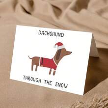 1pc, Quà tặng thiệp Giáng sinh vui nhộn Chó Dachshund qua tuyết - Hoàn hảo cho bạn trai, bạn gái, bạn thân, gia đình, sinh nhật, kỷ niệm, lễ tạ ơn, Halloween hoặc bất kỳ dịp nào - Từ Firendship - Một cỡ - Xem 5