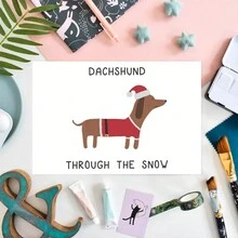 1pc, Quà tặng thiệp Giáng sinh vui nhộn Chó Dachshund qua tuyết - Hoàn hảo cho bạn trai, bạn gái, bạn thân, gia đình, sinh nhật, kỷ niệm, lễ tạ ơn, Halloween hoặc bất kỳ dịp nào - Từ Firendship - Một cỡ - Xem 4