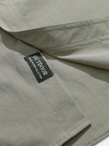 1 pieza Camisa casual de secado rápido y multibolsillos para hombre, adecuada para deportes y actividades al aire libre, camisa de Navidad de unicolor, chaqueta de tendencia, otoño - verde menta - Ver 6