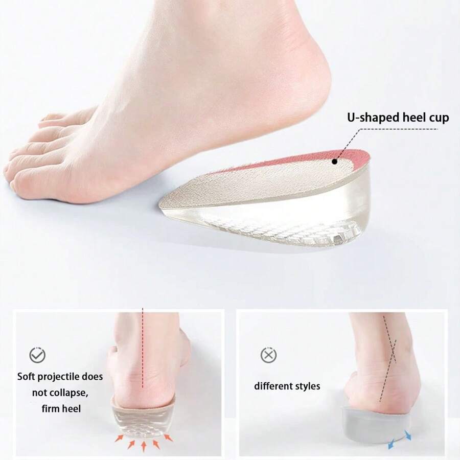 舒适不累高科技硅胶内增高鞋跟半垫女士专用