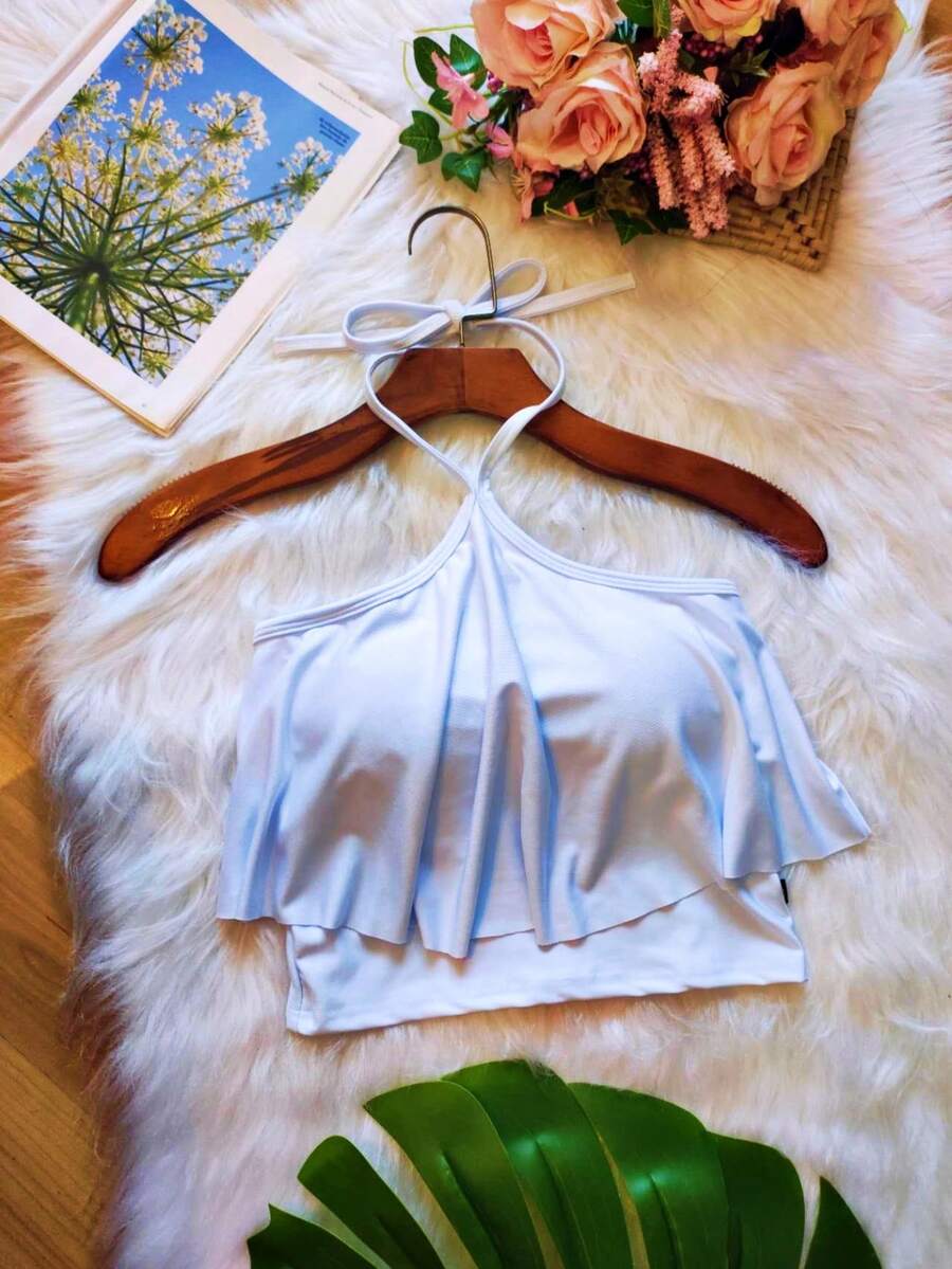 Cropped Top With Beards Women's Mada New - trắng - Xem 1