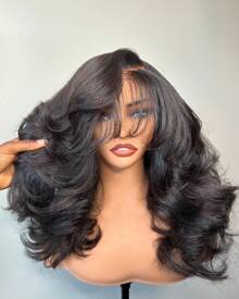 250% Long Body Wave Lace Front Wig Wavy Human Hair Wigs Full 13x6 HD Lace Body Wave Lace Frontal Wig For Women Pre Plucked Brazilian Body Wave Wig For Girls Ear To Ear Deep Part Lace Front Human Hair Wigs With Glueless Baby Hair #1B - Natural Black - 查看 4